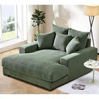 Sillón chaise longue tapizado en pana para sala de estar