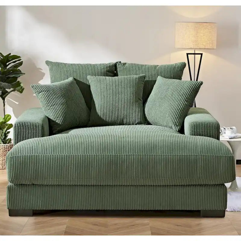 Sillón chaise longue tapizado en pana para sala de estar
