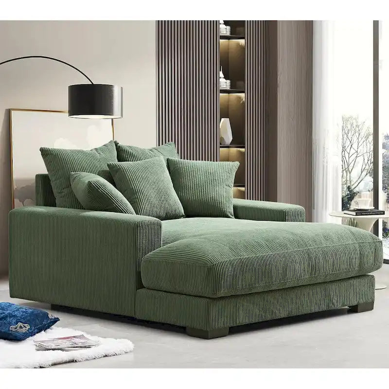 Sillón chaise longue tapizado en pana para sala de estar