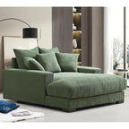 Sillón chaise longue tapizado en pana para sala de estar