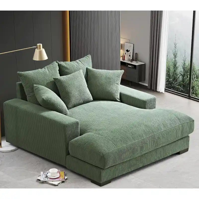 Sillón chaise longue tapizado en pana para sala de estar