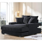 Sillón chaise longue tapizado en pana para sala de estar