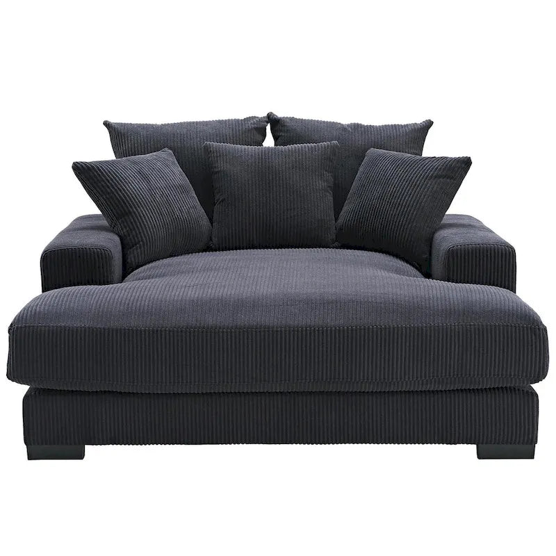 Sillón chaise longue tapizado en pana para sala de estar
