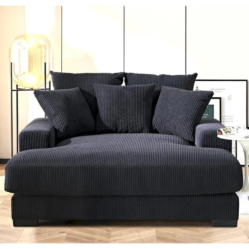 Sillón chaise longue tapizado en pana para sala de estar