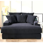 Sillón chaise longue tapizado en pana para sala de estar