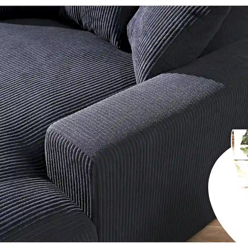 Sillón chaise longue tapizado en pana para sala de estar
