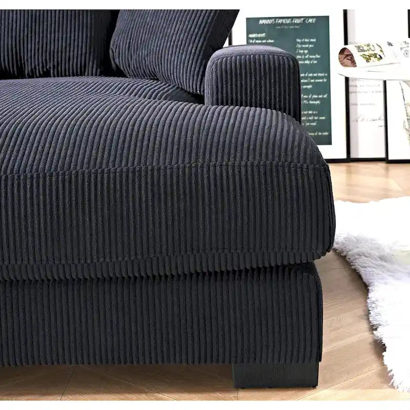 Sillón chaise longue tapizado en pana para sala de estar