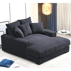 Sillón chaise longue tapizado en pana para sala de estar