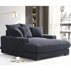Sillón chaise longue tapizado en pana para sala de estar