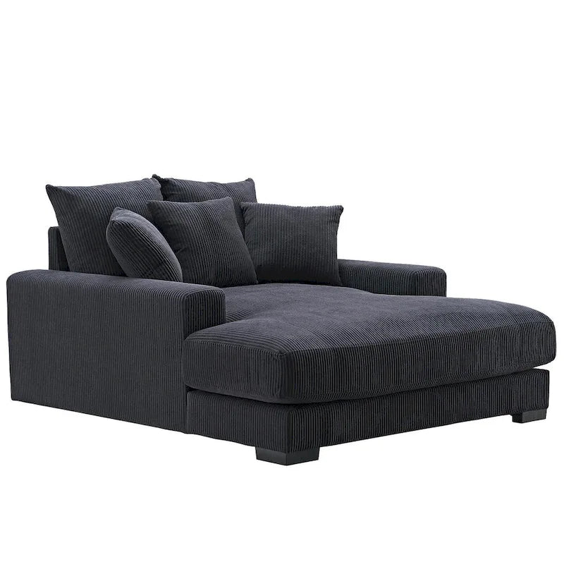Sillón chaise longue tapizado en pana para sala de estar