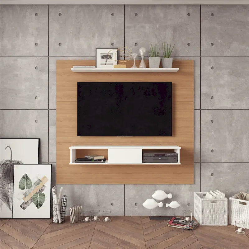 Mueble de TV de madera industrializada de 2 estantes y 70 pulgadas para televisores de pantalla plana