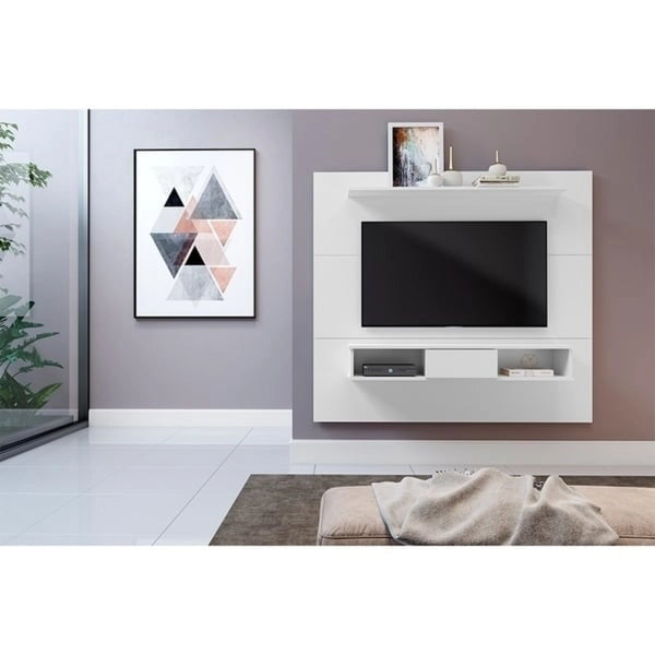 Mueble de TV de madera industrializada de 2 estantes y 70 pulgadas para televisores de pantalla plana