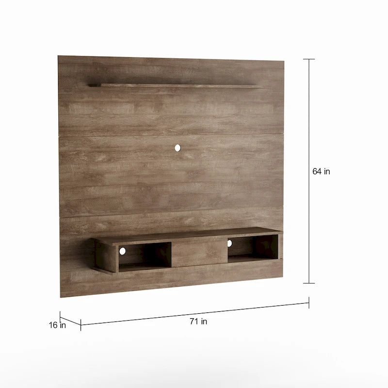 Mueble de TV de madera industrializada de 2 estantes y 70 pulgadas para televisores de pantalla plana