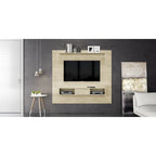 Mueble de TV de madera industrializada de 2 estantes y 70 pulgadas para televisores de pantalla plana