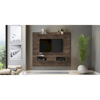 Mueble de TV de madera industrializada de 2 estantes y 70 pulgadas para televisores de pantalla plana