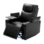 Sillón reclinable eléctrico con portavasos y mesa giratoria