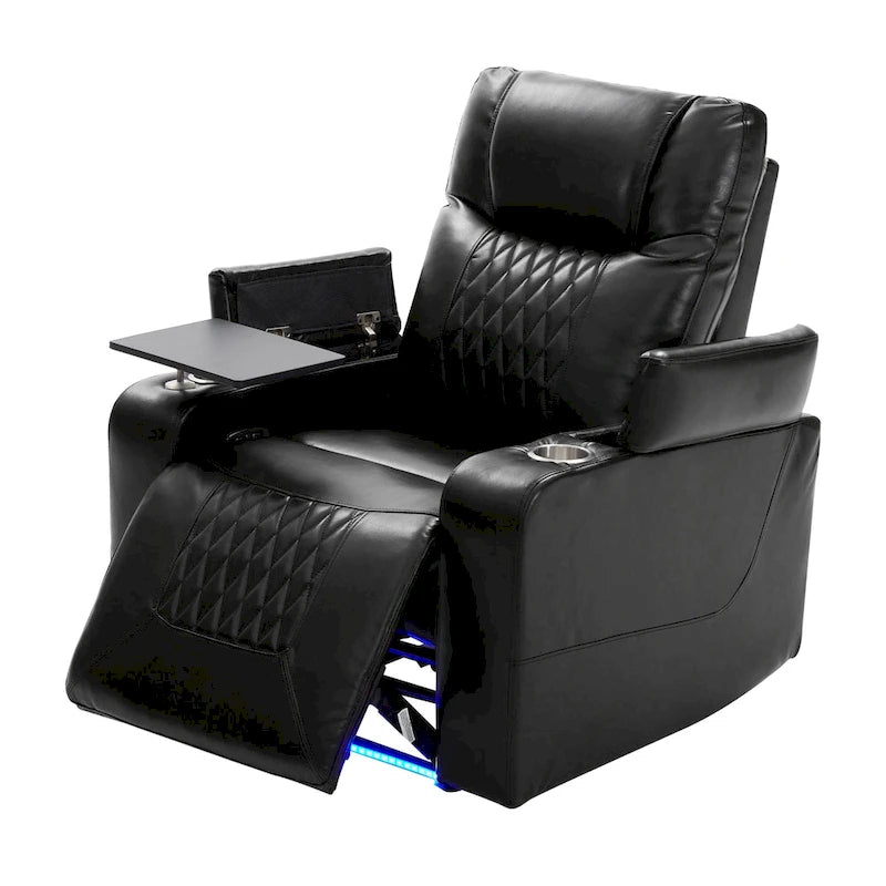 Sillón reclinable eléctrico con portavasos y mesa giratoria