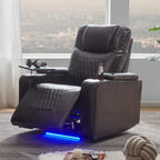 Sillón reclinable eléctrico con portavasos y mesa giratoria