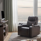 Sillón reclinable eléctrico con portavasos y mesa giratoria