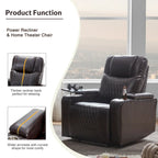 Sillón reclinable eléctrico con portavasos y mesa giratoria