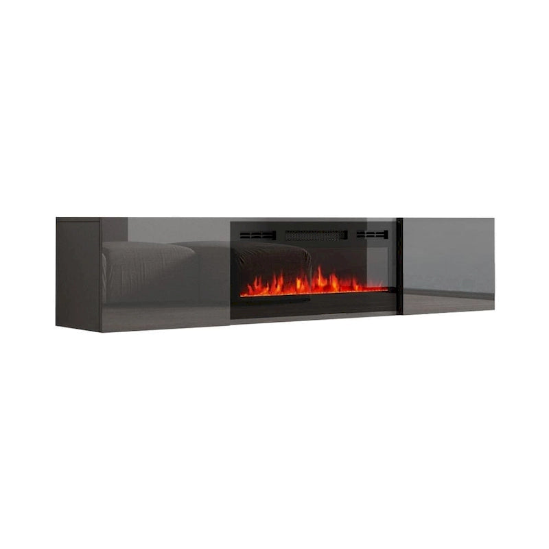 Soporte de TV moderno de 72 pulgadas para chimenea eléctrica de pared