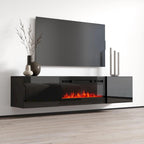 Soporte de TV moderno de 72 pulgadas para chimenea eléctrica de pared