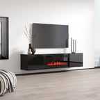 Soporte de TV moderno de 72 pulgadas para chimenea eléctrica de pared