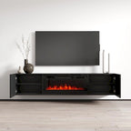 Soporte de TV moderno de 72 pulgadas para chimenea eléctrica de pared