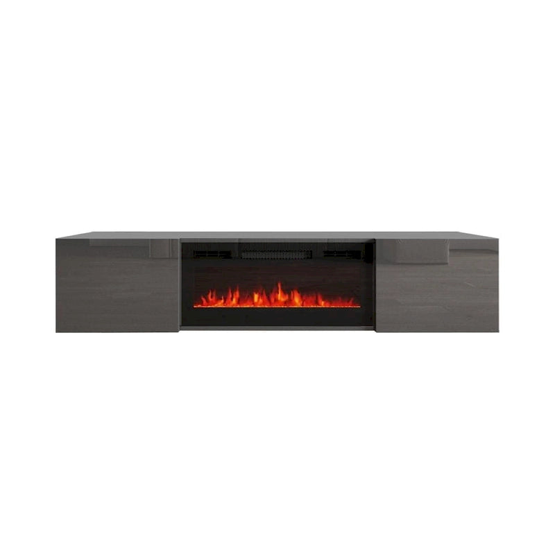 Soporte de TV moderno de 72 pulgadas para chimenea eléctrica de pared