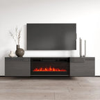 Soporte de TV moderno de 72 pulgadas para chimenea eléctrica de pared