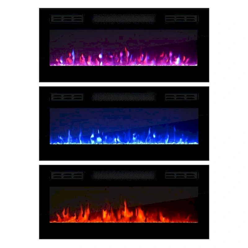 Soporte de TV moderno de 72 pulgadas para chimenea eléctrica de pared