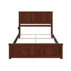 Base de cama tamaño Queen de madera maciza con cabecero a juego - Nogal
