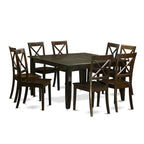 Mesa de comedor cuadrada de madera con extensión de mariposa y 8 sillas de comedor para cocina, capuchino