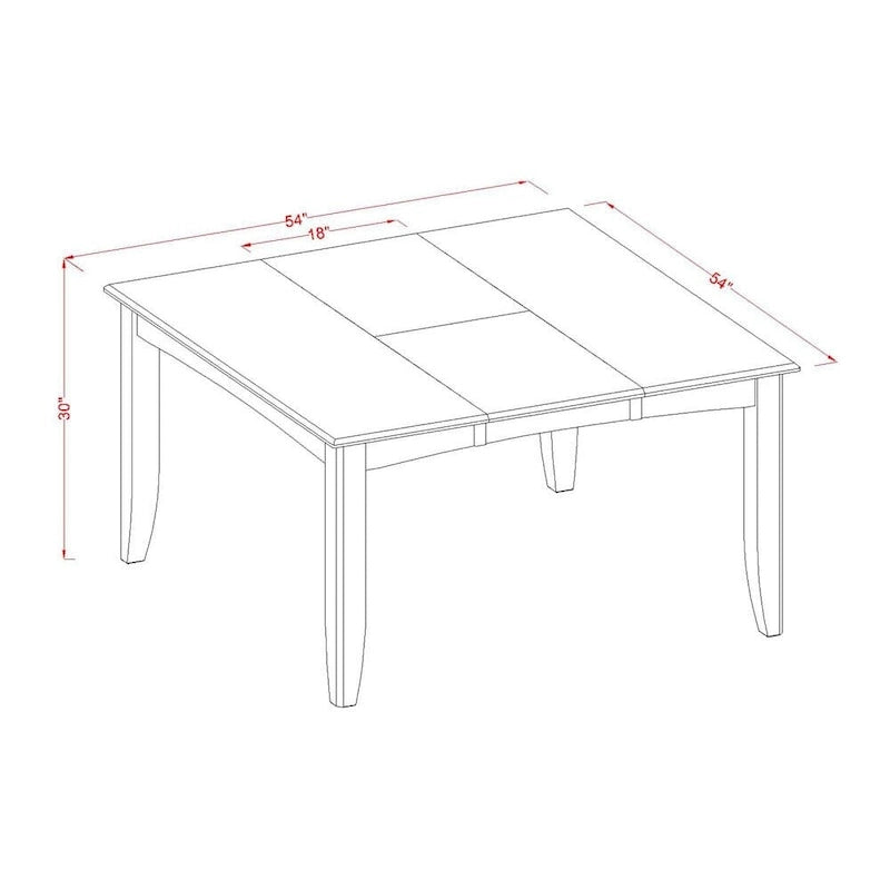 Mesa de comedor cuadrada de madera con extensión de mariposa y 8 sillas de comedor para cocina, capuchino