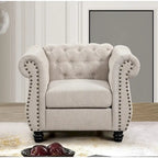 Sillón, Sofá de dos plazas tapizado Chesterfield