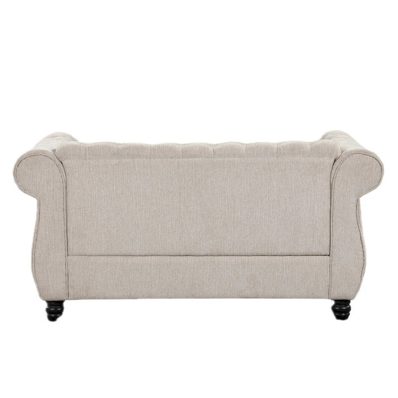 Sillón, Sofá de dos plazas tapizado Chesterfield