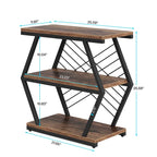 Mesa auxiliar rectangular de 3 niveles con estructura de metal para sala de estar, mesita de noche para dormitorio