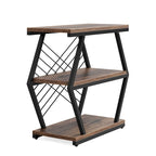 Mesa auxiliar rectangular de 3 niveles con estructura de metal para sala de estar, mesita de noche para dormitorio