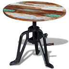 Mesa auxiliar redonda, de centro, para sofá, de madera maciza y hierro fundido