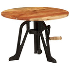 Mesa auxiliar redonda, de centro, para sofá, de madera maciza y hierro fundido