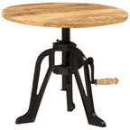 Mesa auxiliar redonda, de centro, para sofá, de madera maciza y hierro fundido