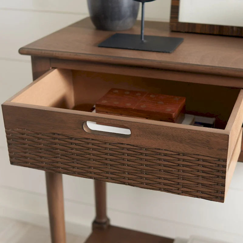 Mesa consola de 2 cajones con estante inferior abierto
