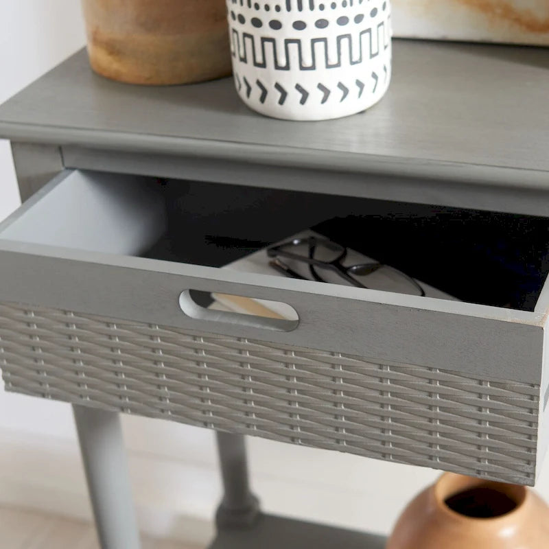 Mesa consola de 2 cajones con estante inferior abierto