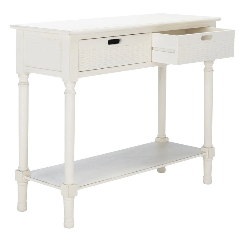 Mesa consola de 2 cajones con estante inferior abierto