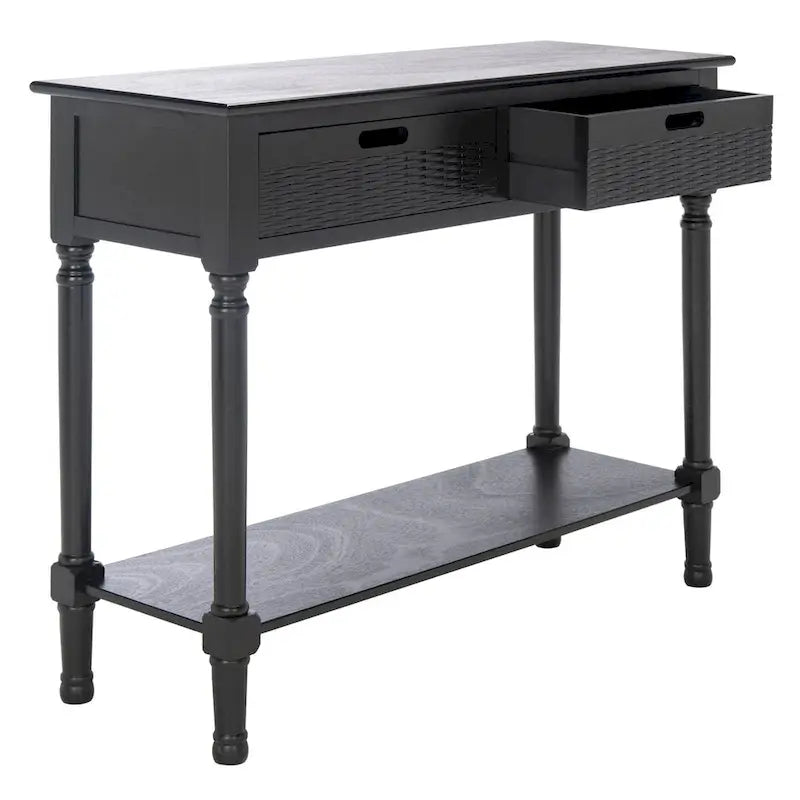 Mesa consola de 2 cajones con estante inferior abierto