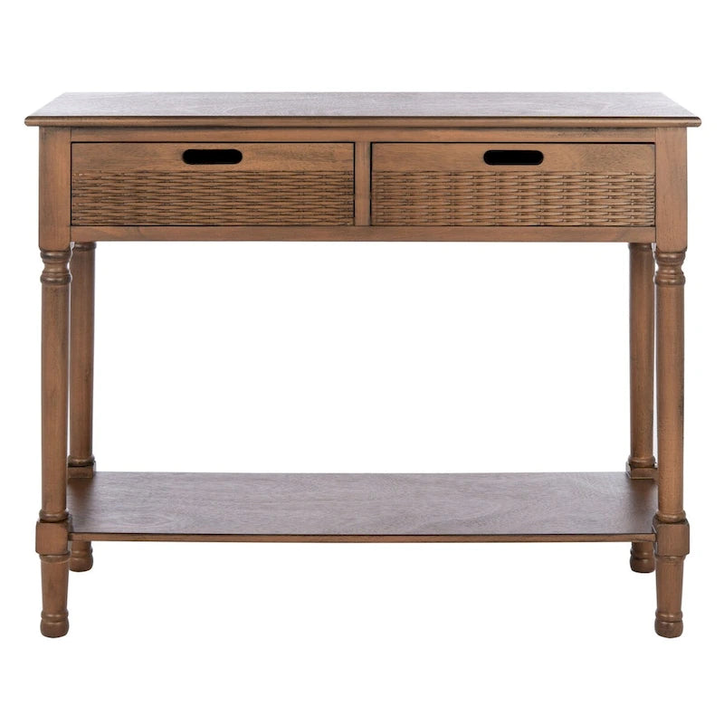 Mesa consola de 2 cajones con estante inferior abierto