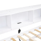 Cama nido individual con cama extraíble, armarios de almacenamiento y puertos USB