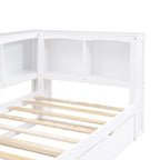 Cama nido individual con cama extraíble, armarios de almacenamiento y puertos USB