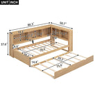 Cama nido individual con cama extraíble, armarios de almacenamiento y puertos USB