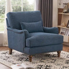 Sillón tapizado con cojín lumbar, estructura de madera maciza